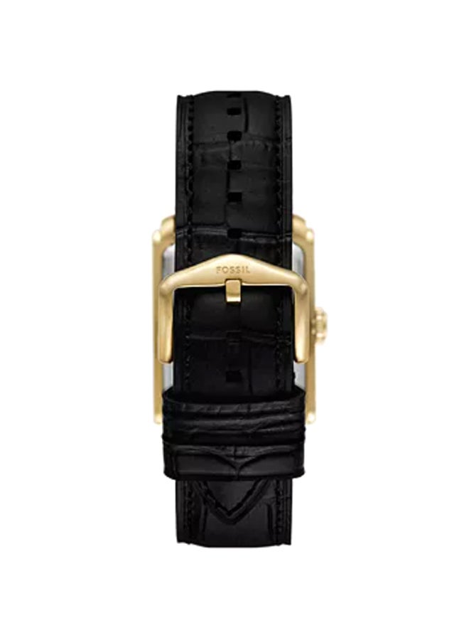 FOSSIL Men's Carraway Three-Hand Black Croco Leather Watch FS6091 - 30mm  - Image 3