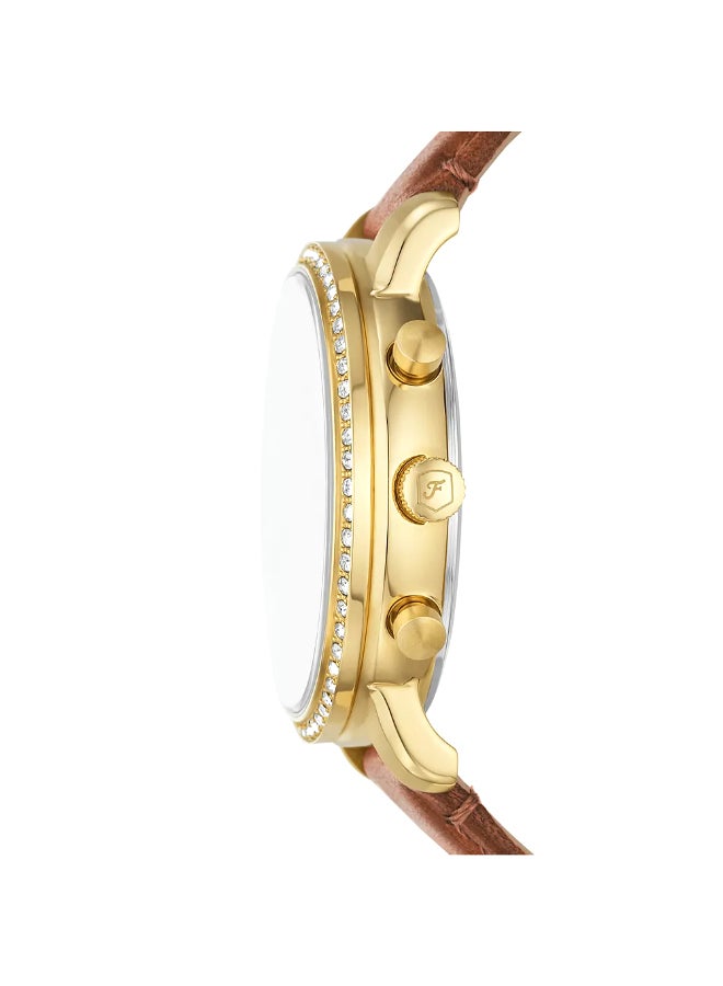 FOSSIL Women's Wo Neutra Chronograph Medium Brown Leather Watch ES5278 - 36mm  - Image 2