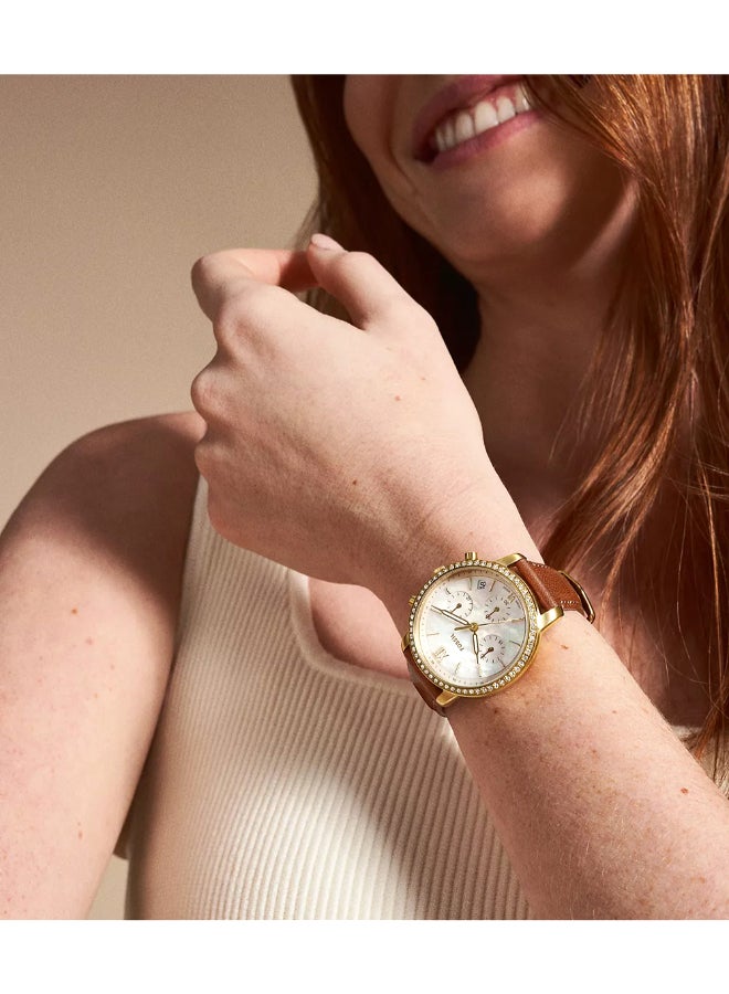 FOSSIL Women's Wo Neutra Chronograph Medium Brown Leather Watch ES5278 - 36mm  - Image 4