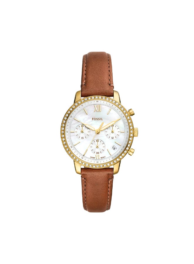 FOSSIL Women's Wo Neutra Chronograph Medium Brown Leather Watch ES5278 - 36mm  - Image 1