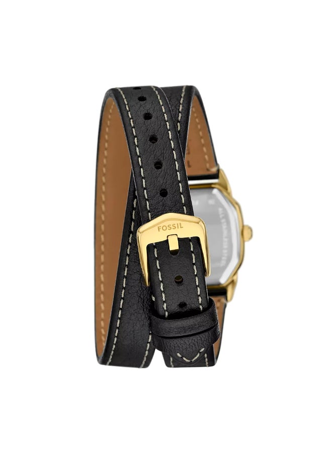 FOSSIL Women's Wo Harlow Three-Hand Black Leather Watch ES5404 - 27mm  - Image 3