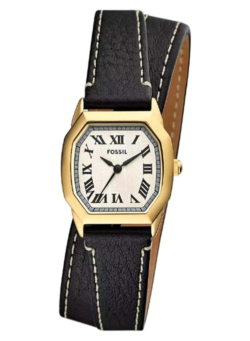 فوسيل ساعة ووهارلو ثلاثية العقارب جلد أسود ES5404 - 27 مم - Image 1