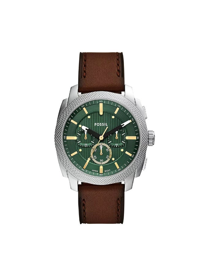 FOSSIL Men's Machine Chronograph Brown Leather Watch FS6100 - 44mm  - Image 1