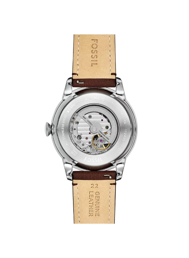 FOSSIL Men's Townsman Automatic Brown Leather Watch ME3266 - 44mm  - Image 4