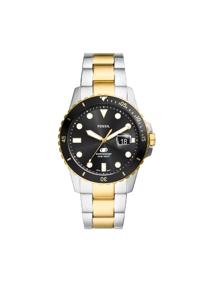 FOSSIL Men's Blue Dive Three-Hand Date Two-Tone Stainless Steel Watch FS6031 - 42mm  - Image 1