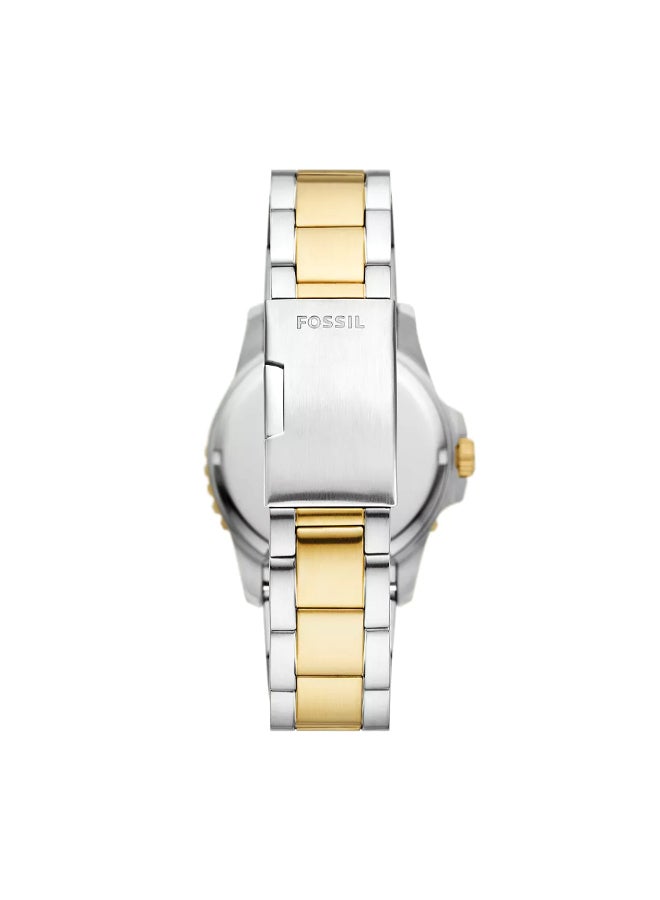 FOSSIL Men's Blue Dive Three-Hand Date Two-Tone Stainless Steel Watch FS6031 - 42mm  - Image 3