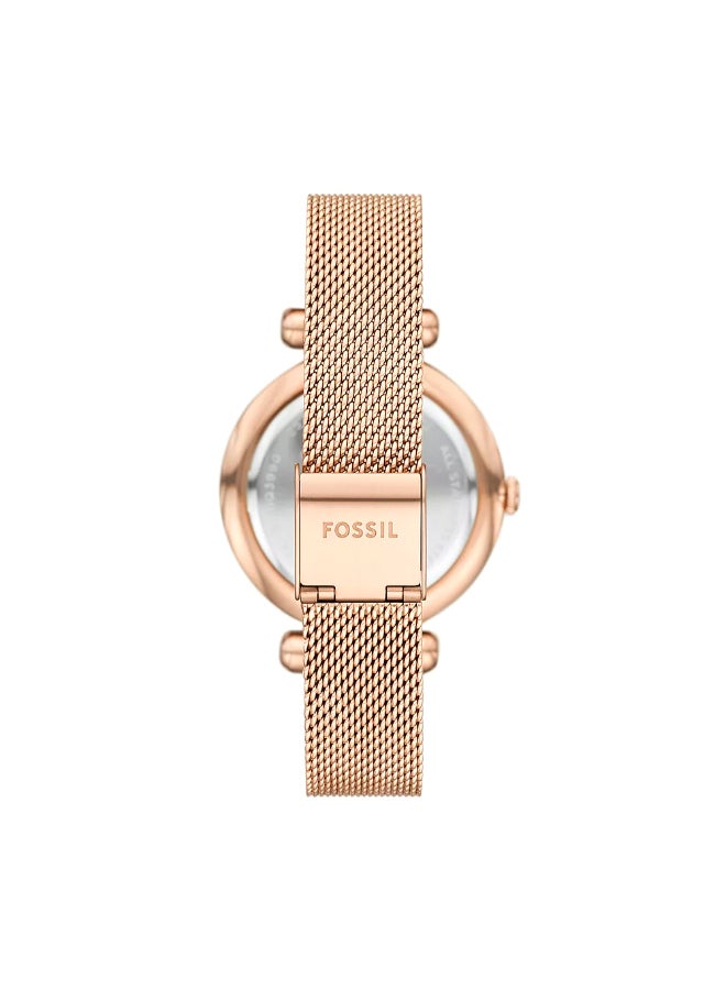 FOSSIL Women's Wo Tillie Three-Hand Rose Gold-Tone Stainless Steel Watch BQ3989 - 36mm  - Image 3
