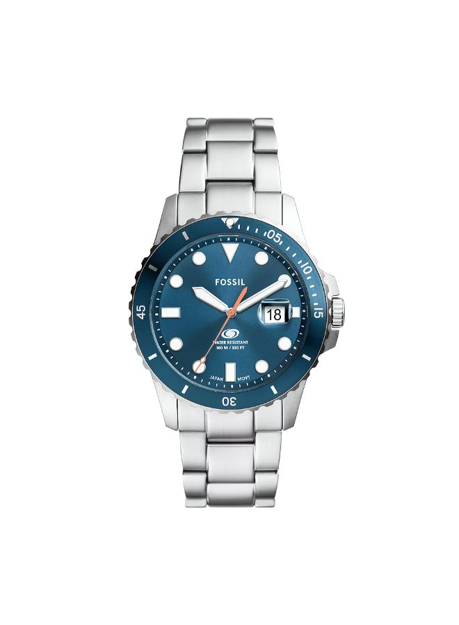 FOSSIL Men's Blue Dive Three-Hand Date Stainless Steel Watch FS6050 - 42mm  - Image 1