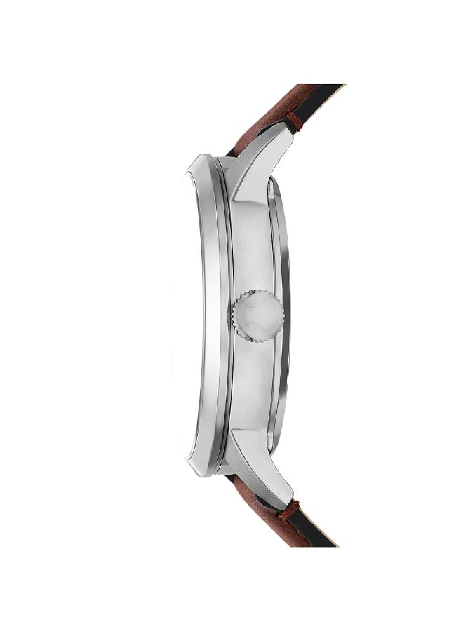 FOSSIL Men's Townsman Automatic Brown Leather Watch ME3267 - 44mm  - Image 2