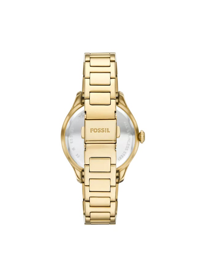 FOSSIL Women's Wo Gilmore Three-Hand Date Gold-Tone Stainless Steel Watch ES5395 - 38mm  - Image 3