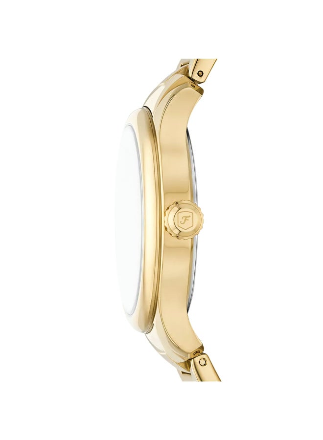FOSSIL Women's Wo Gilmore Three-Hand Date Gold-Tone Stainless Steel Watch ES5395 - 38mm  - Image 2