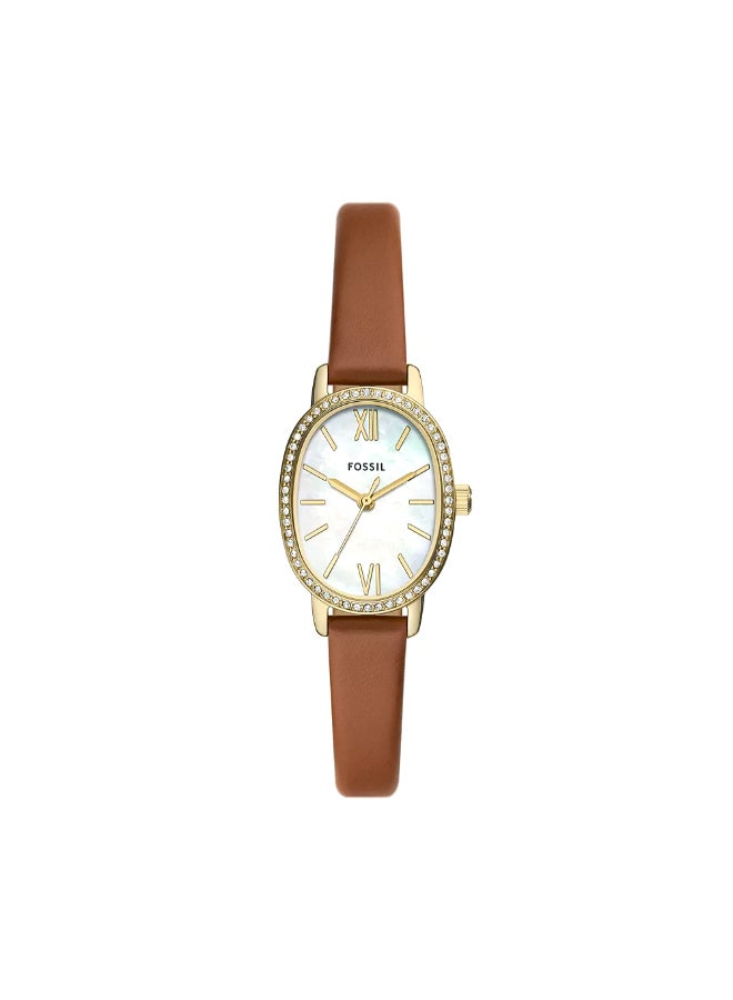FOSSIL Women's Wo Penny Three-Hand Medium Brown Leather Watch BQ3973  - Image 1