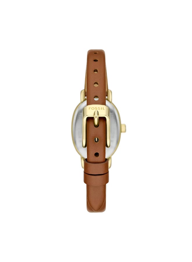 FOSSIL Women's Wo Penny Three-Hand Medium Brown Leather Watch BQ3973  - Image 3
