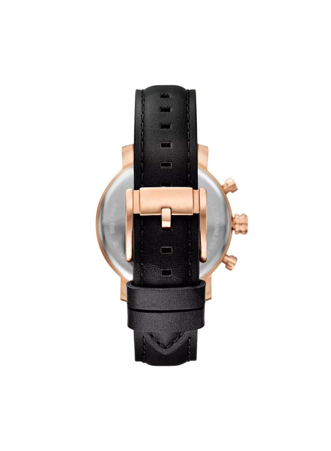 FOSSIL Men's Rhett Multifunction Black Leather Watch BQ2893 - 43mm  - Image 3