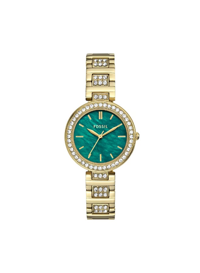 FOSSIL Women's Wo Karli Three-Hand Gold-Tone Stainless Steel Watch BQ3985 - 34mm  - Image 1