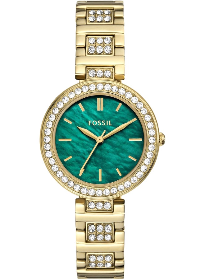 FOSSIL Women's Wo Karli Three-Hand Gold-Tone Stainless Steel Watch BQ3985 - 34mm  - Image 1