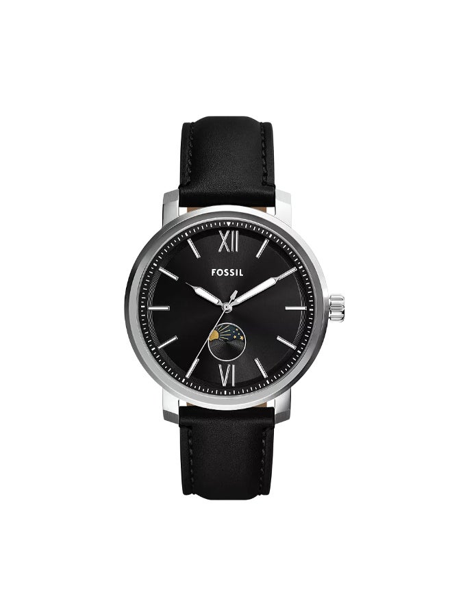 FOSSIL Men's Rhett Multifunction Black Leather Watch BQ2906 - 43mm  - Image 1