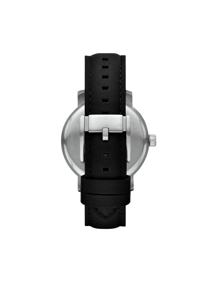FOSSIL Men's Rhett Multifunction Black Leather Watch BQ2906 - 43mm  - Image 3