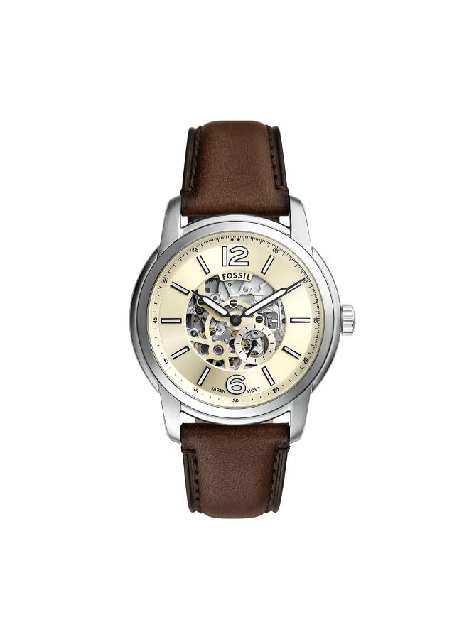 FOSSIL Men's Heritage Automatic Brown Leather Watch ME3264  - Image 1
