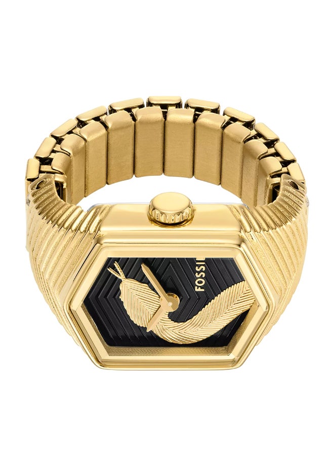 FOSSIL Women's Wo Watch Ring Two-Hand Gold-Tone Stainless Steel ES5382  - Image 3
