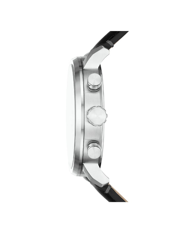 FOSSIL Men's Rhett Multifunction Black LiteHide™ Leather Watch BQ2849 - 42mm  - Image 2