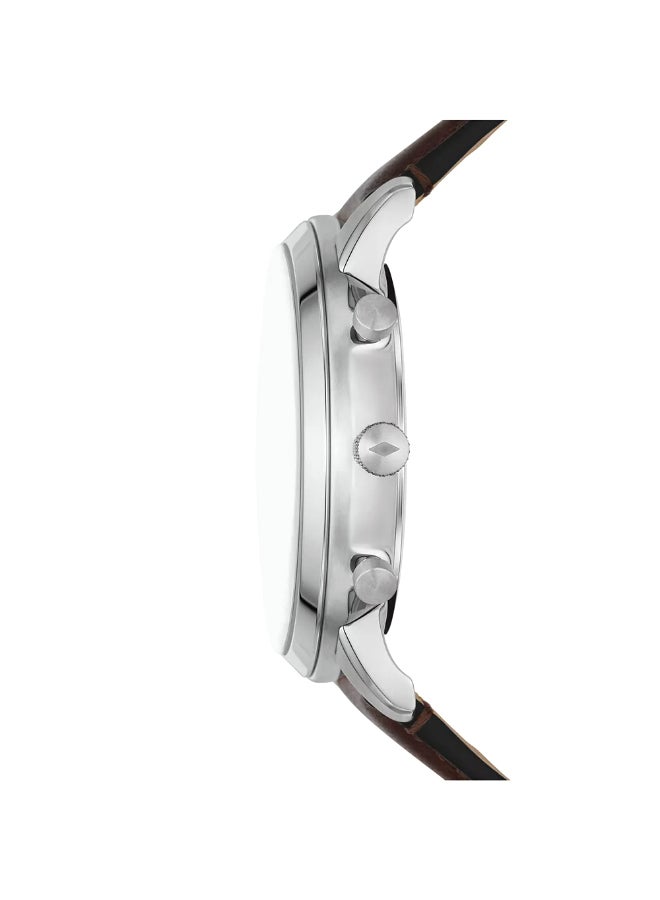 FOSSIL Men's Wo Neutra Chronograph Brown Leather Watch FS6024 - 44mm  - Image 2