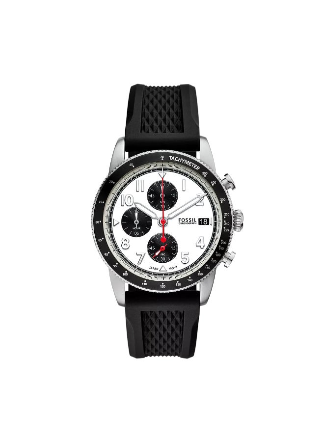 FOSSIL Men's Sport Tourer Chronograph Black Silicone Watch FS6087 - 42mm  - Image 1