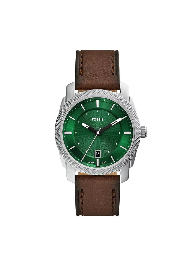 FOSSIL Men's Machine Three-Hand Date Brown Leather Watch FS6085 - 42mm  - Image 1