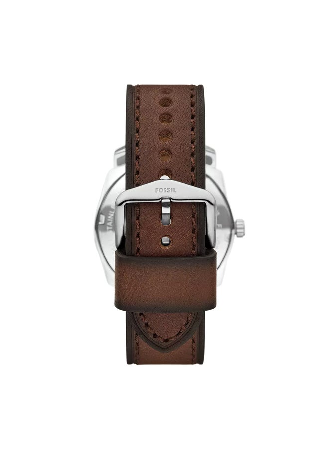 FOSSIL Men's Machine Three-Hand Date Brown Leather Watch FS6085 - 42mm  - Image 3