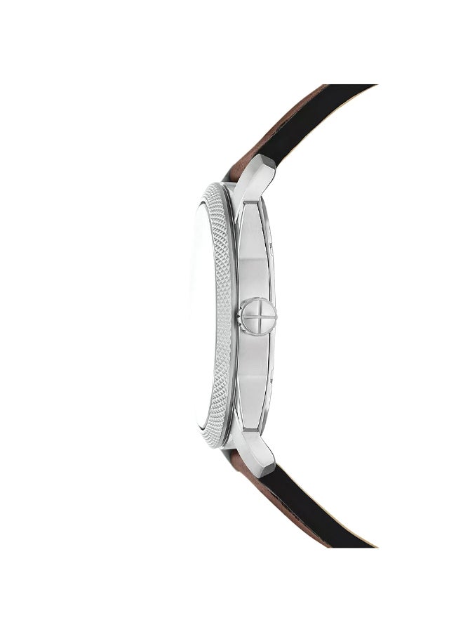 FOSSIL Men's Machine Three-Hand Date Brown Leather Watch FS6085 - 42mm  - Image 2