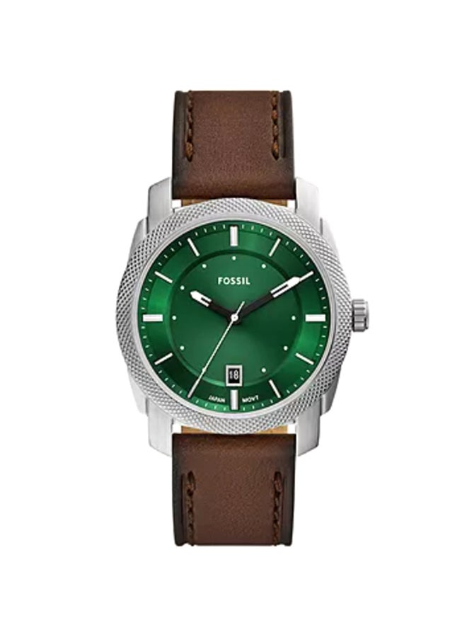 FOSSIL Men's Machine Three-Hand Date Brown Leather Watch FS6085 - 42mm  - Image 1