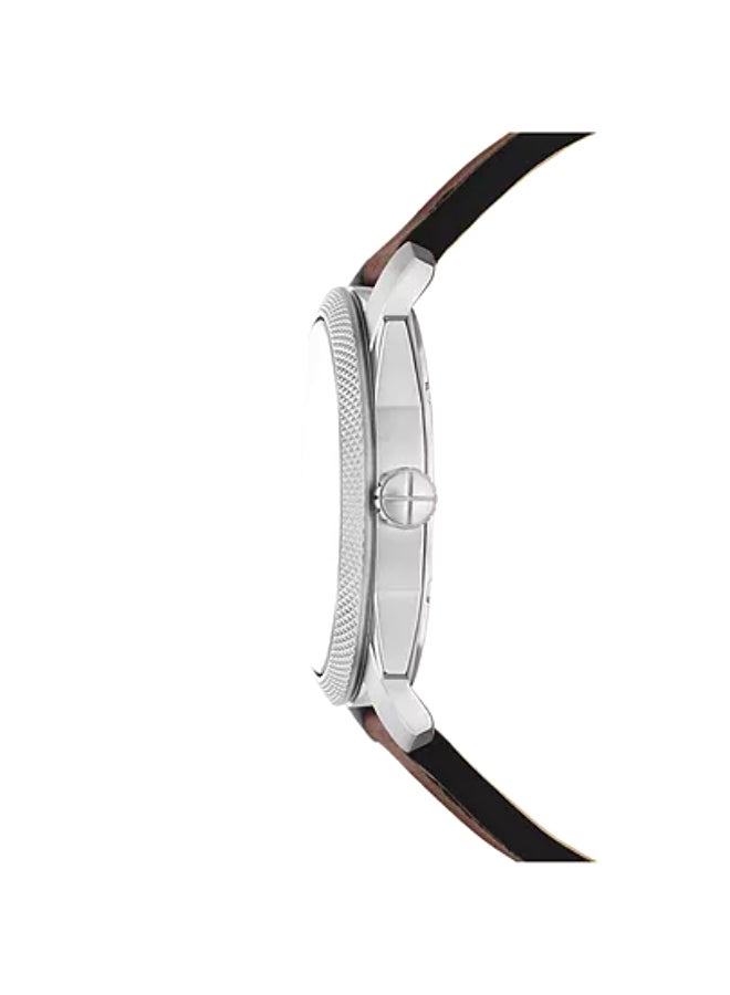 FOSSIL Men's Machine Three-Hand Date Brown Leather Watch FS6085 - 42mm  - Image 4