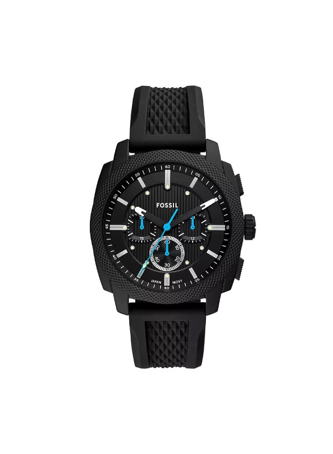 FOSSIL Men's Machine Chronograph Black Silicone Watch FS6099 - 44mm  - Image 1