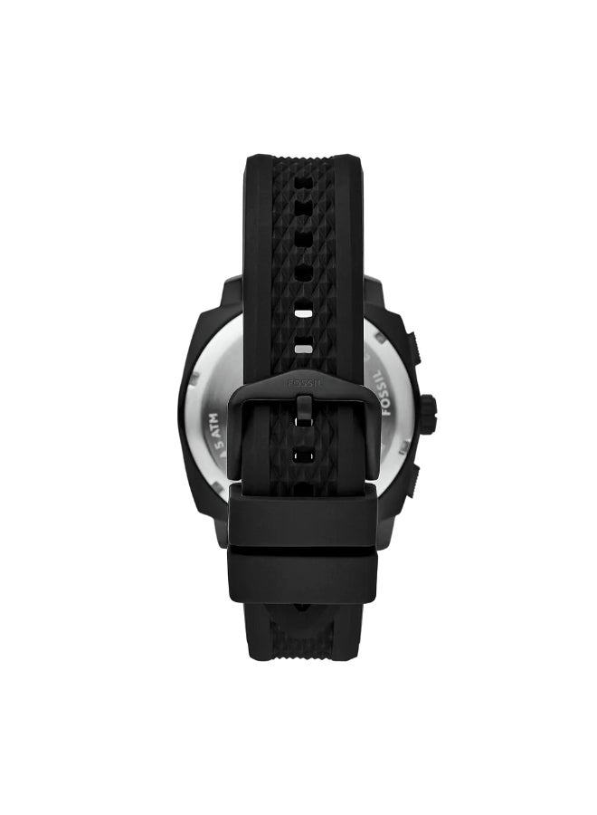 FOSSIL Men's Machine Chronograph Black Silicone Watch FS6099 - 44mm  - Image 3