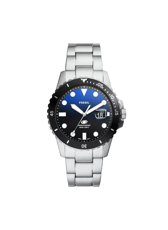 FOSSIL Men's Blue Dive Three-Hand Date Stainless Steel Watch FS6038 - 42mm  - Image 1
