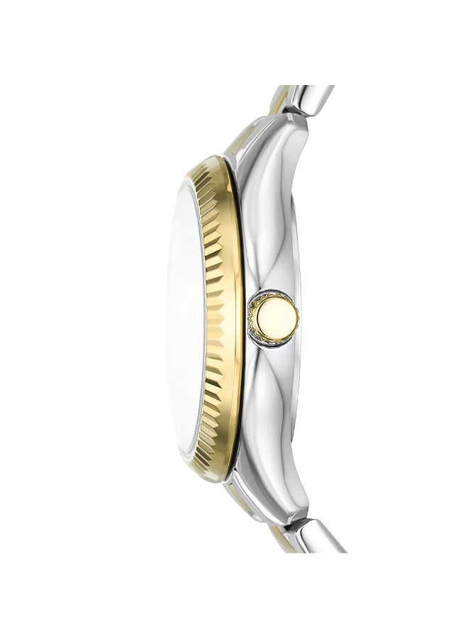 فوسيل ساعة وراي ثلاثية اليدين بتأريخ من الفولاذ المقاوم للصدأ ثنائية اللون BQ3927 - 30 مم - Image 2