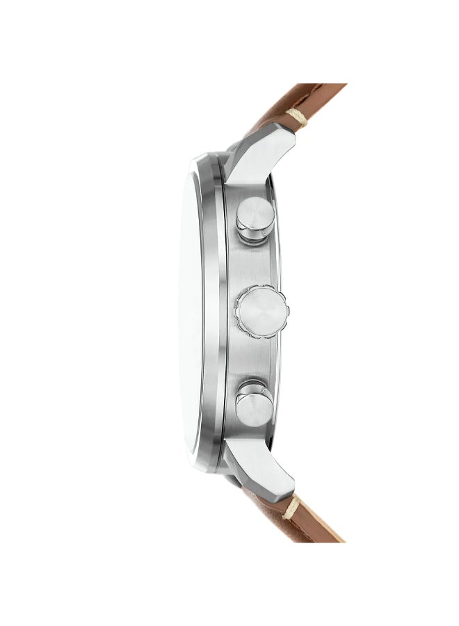 FOSSIL Men's Rhett Multifunction Brown LiteHide™ Leather Watch BQ2847 - 42mm  - Image 2