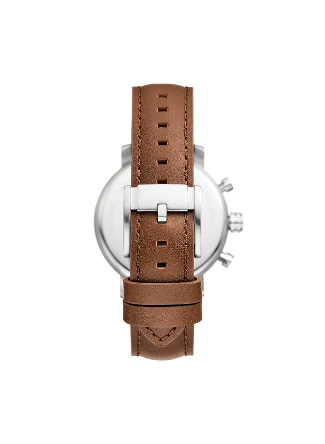 FOSSIL Men's Rhett Multifunction Brown LiteHide™ Leather Watch BQ2847 - 42mm  - Image 3