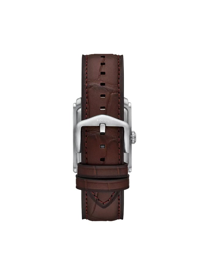 FOSSIL Men's Carraway Three-Hand Brown Croco Leather Watch FS6110 - 30mm  - Image 2