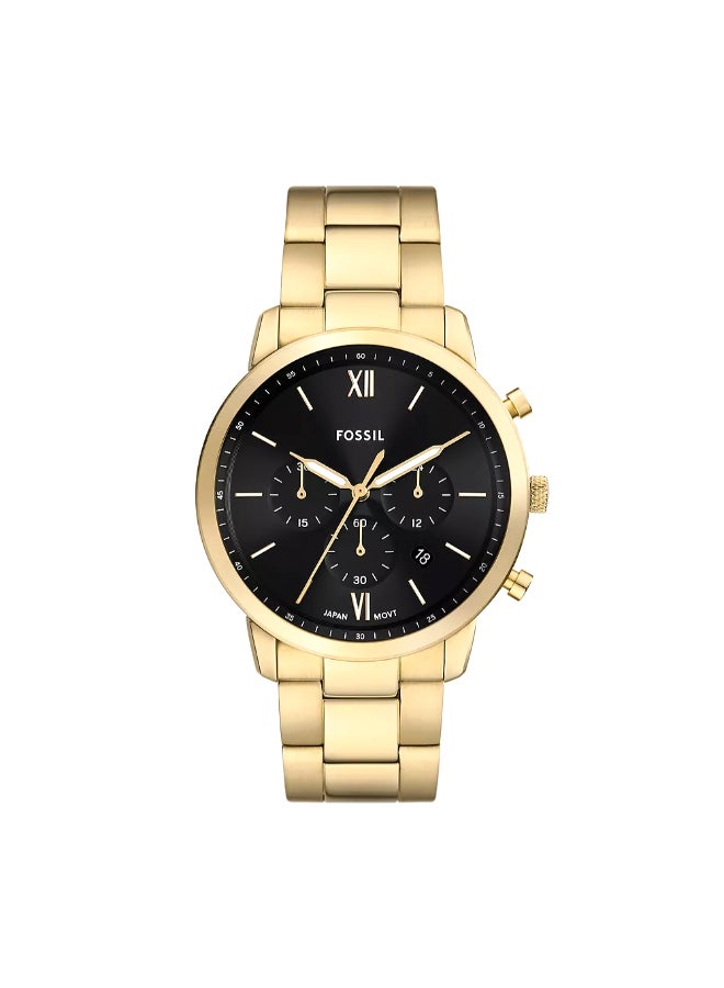 FOSSIL Men's Neutra Chronograph Gold-Tone Stainless Steel Watch FS6093 - 44mm  - Image 1