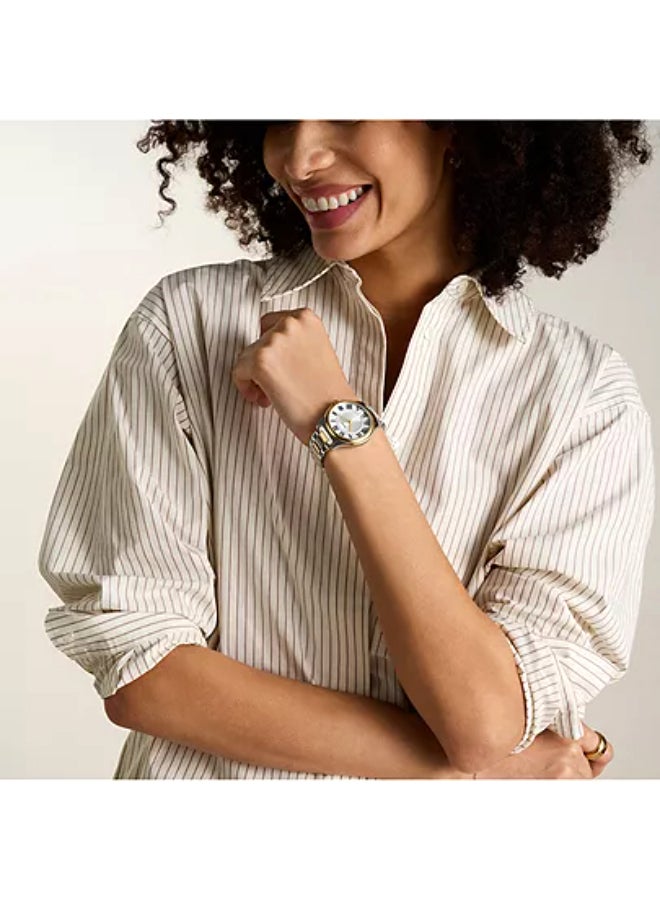 FOSSIL Women's Wo Gilmore Three-Hand Date Two-Tone Stainless Steel Watch ES5396 - 38mm  - Image 2