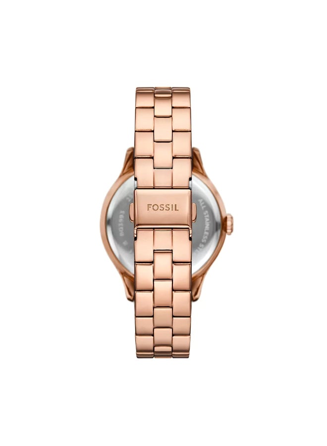FOSSIL Women's Wo Brynn Multifunction Rose Gold-Tone Stainless Steel Watch BQ3993 - 38mm  - Image 3