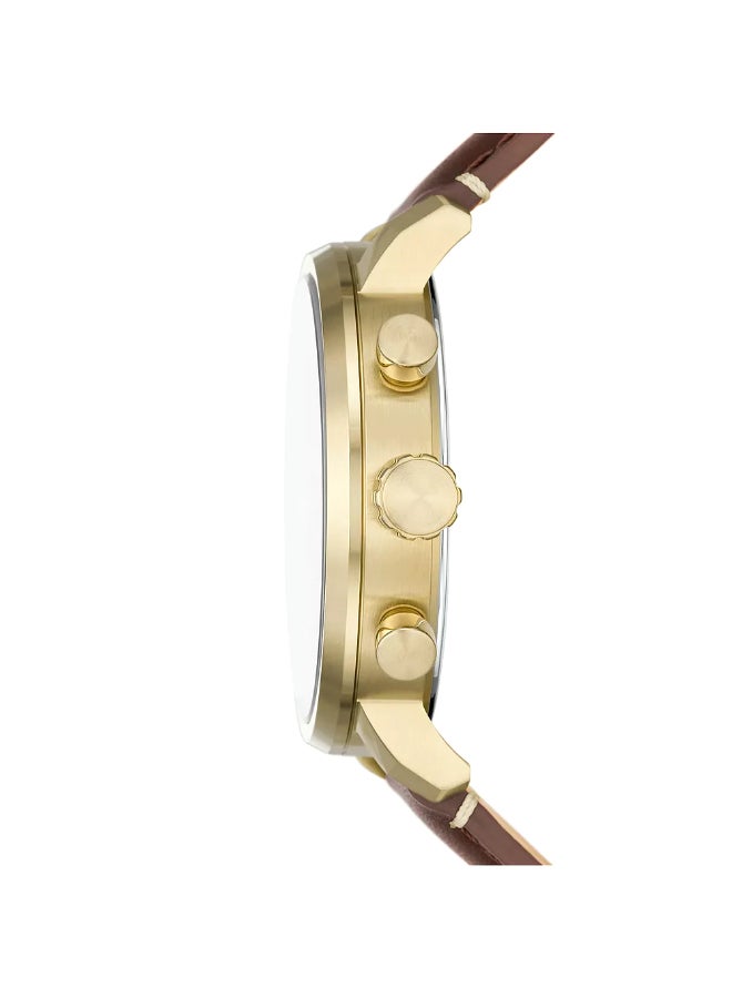 FOSSIL Men's Rhett Multifunction Brown LiteHide™ Leather Watch BQ2848 - 42mm  - Image 2