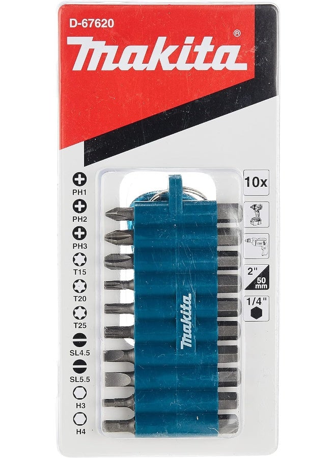 Makita D-67620 Pt Acc Screwdriver Bit 10 Piece Set multi Variety Pack  - Image 3