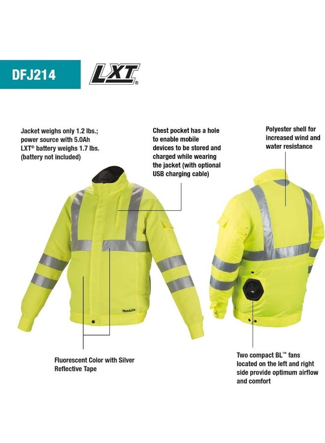 Makita DFJ214ZXL XL Cordless Fan Jacket Yellow XL  - Image 4