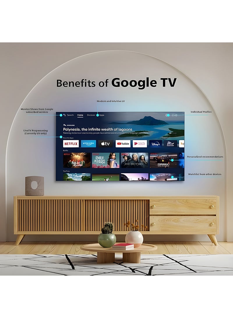 Philips 55 Inch 4K Ultra HD Smart Google TV with Hands-Free Voice Control Dolby Vision Atmos HDR10 with built-in Google Assistant (2025 Model) 55PUT7110/56 - Black 55PUT7110/56 black  - Image 4