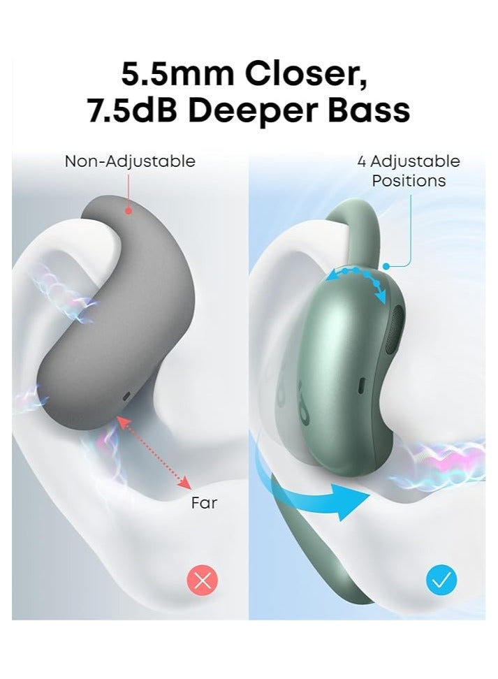 Soundcore AeroFit 2 by Anker, Open-Ear Headphones, Adjustable Ear Hooks, Snug Fit, Rich Bass, Hi-Res, 42H Playtime, Bluetooth 5.4, IP55, AI Clear Calls, Wireless Charging,Translation Earbuds Real Time Green  - Image 5