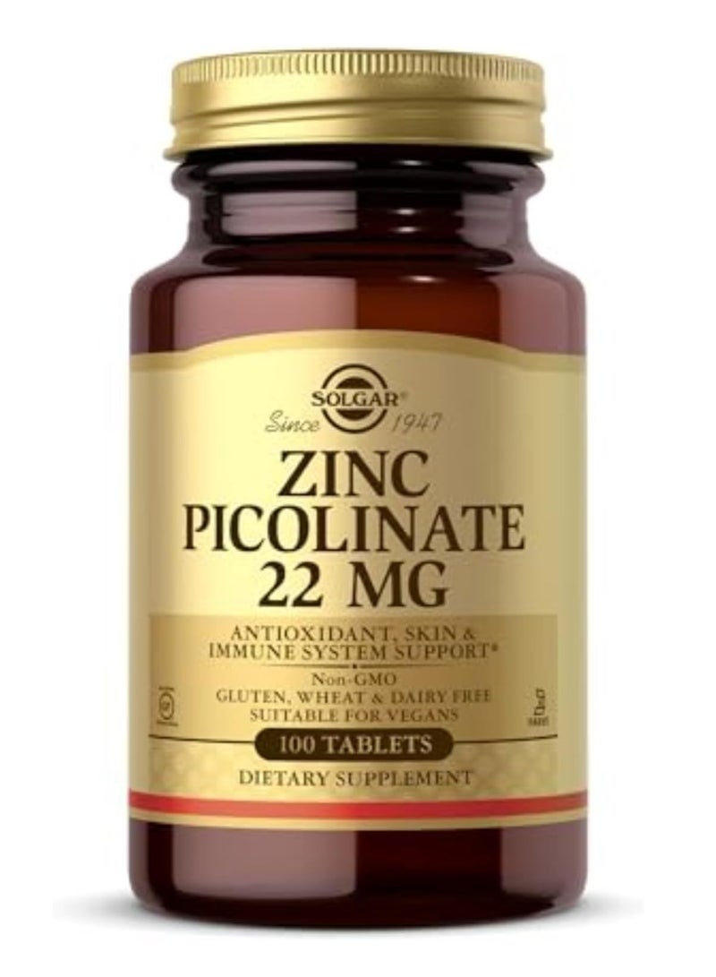 Solgar Zinc Picolinate, 100 Tablets - Image 1