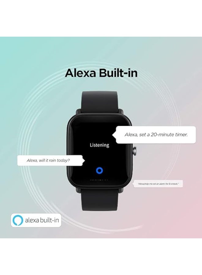 Amazfit 230 mAh Renewed - Bip U Pro Smart Watch With Built-In Alexa Black - Image 4