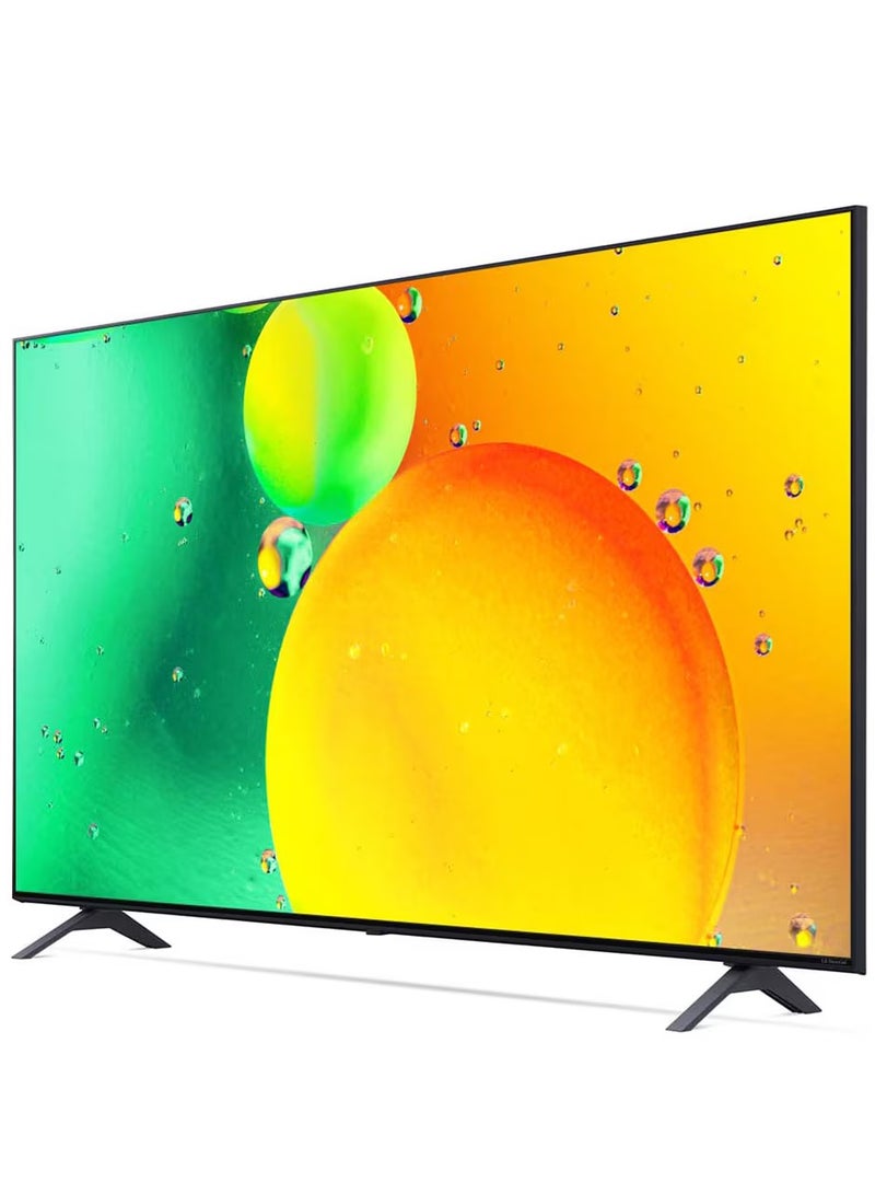 65-inch Nanocell 4k Smart Tv Nano75 Webos 22 Α5 Gen5 Ai Processor 4k Hdr10 Pro Ai Sound Pro Thinq Ai 2022 Model 65nano75sqa Black 65NANO75SQA Black